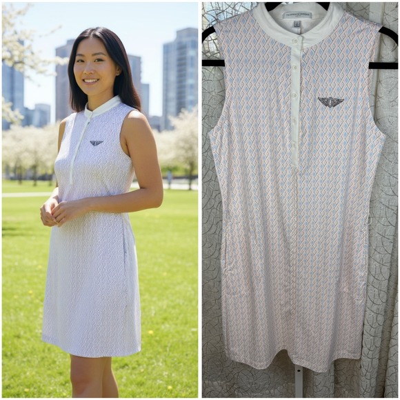 Fairway & Greene Dresses & Skirts - Fairway & Greene Sleeveless Golf Dress Women's Small Geometric Print